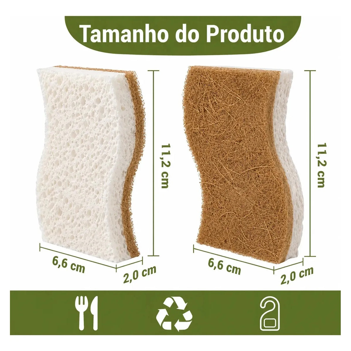 Kit 4 Esponjas Naturais de Celulose e Fibra de Coco Zenlart — imagem 3