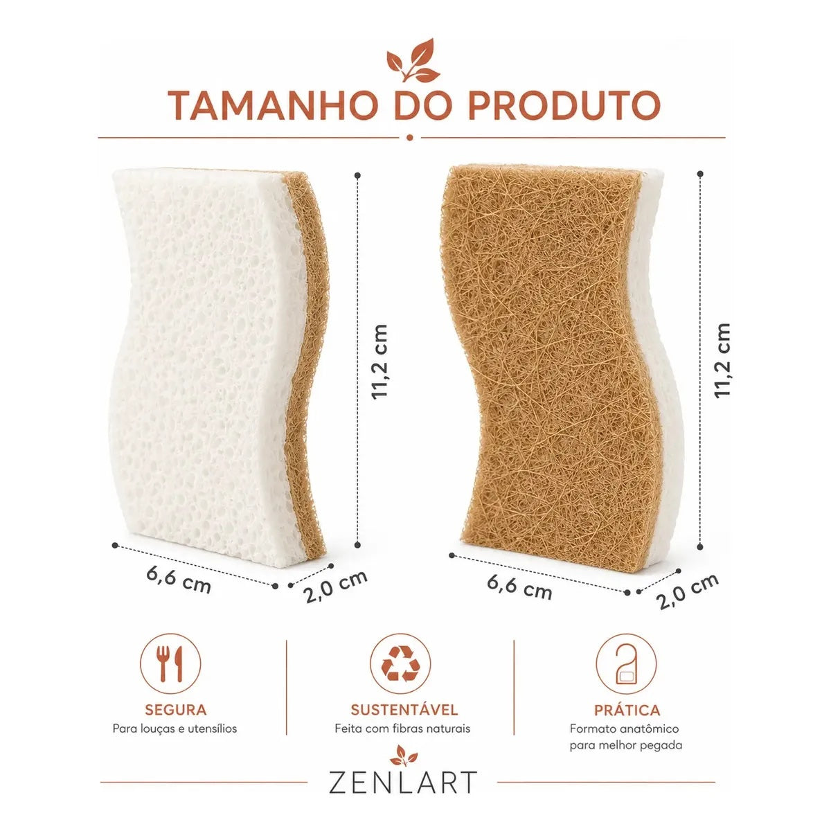 Kit 6 Esponjas Naturais de Celulose e Fibra de Coco Zenlart — imagem 7