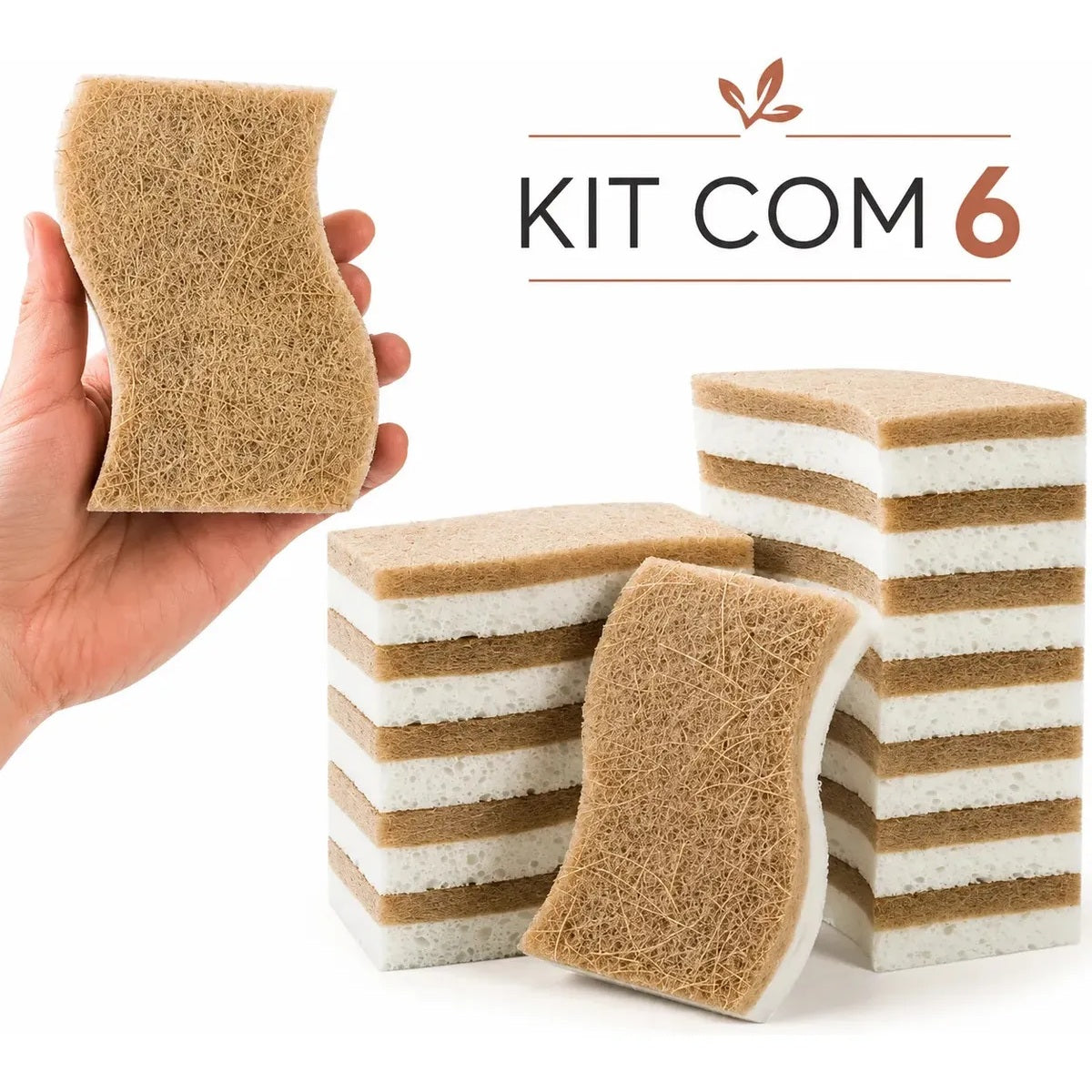 Kit 6 Esponjas Naturais de Celulose e Fibra de Coco Zenlart — imagem 8