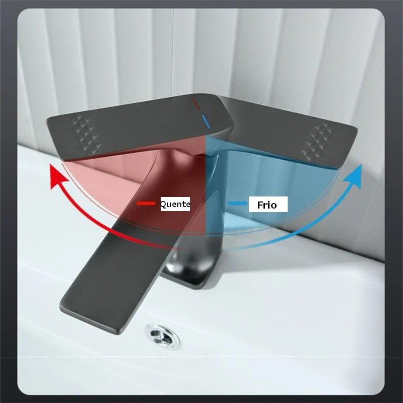Torneira de Banheiro Moderna e Minimalista. Água Quente e Fria
