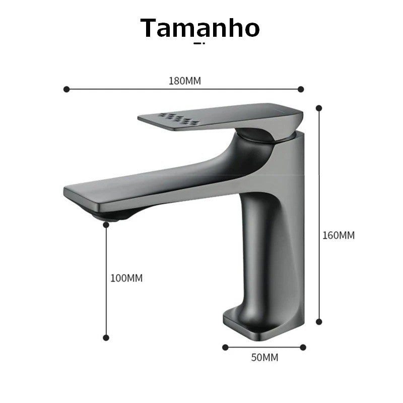 Torneira de Banheiro Moderna e Minimalista. Água Quente e Fria